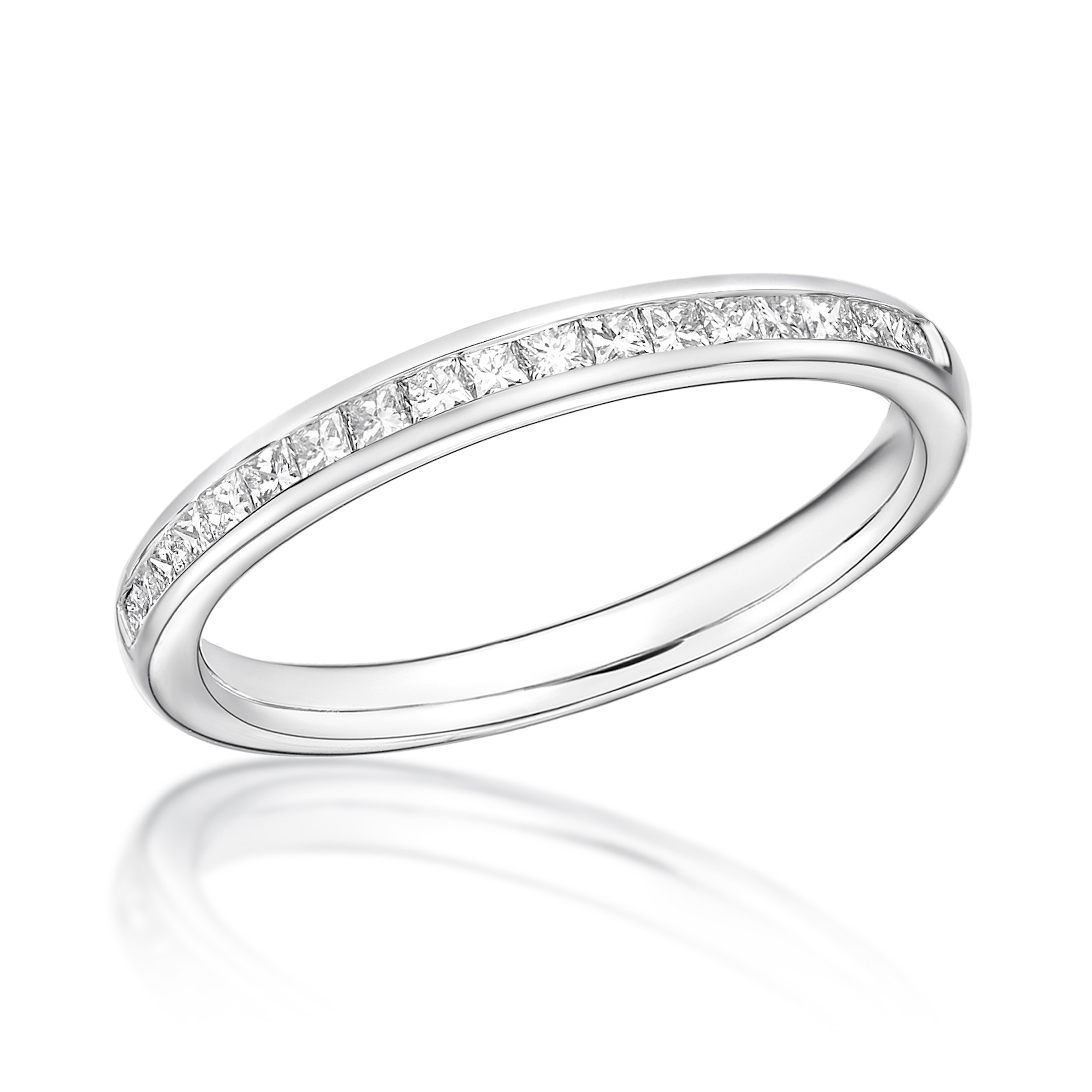 PRINCESS CHANNEL SET DIAMOND WEDDING ETERNITY RING