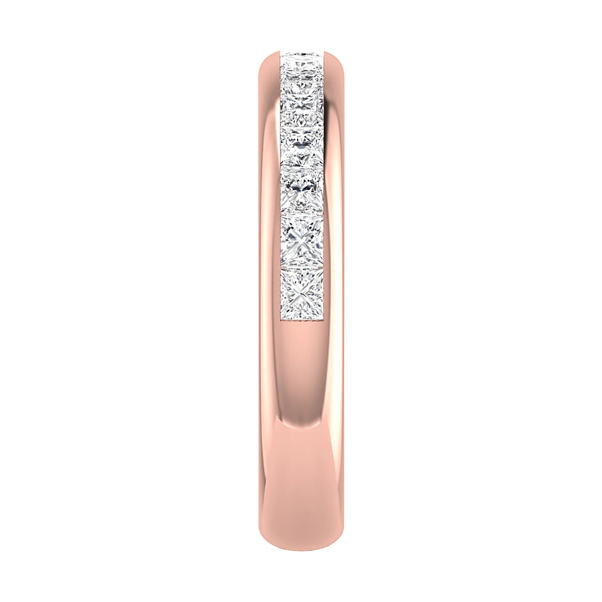 PRINCESS CHANNEL SET DIAMOND WEDDING ETERNITY RING