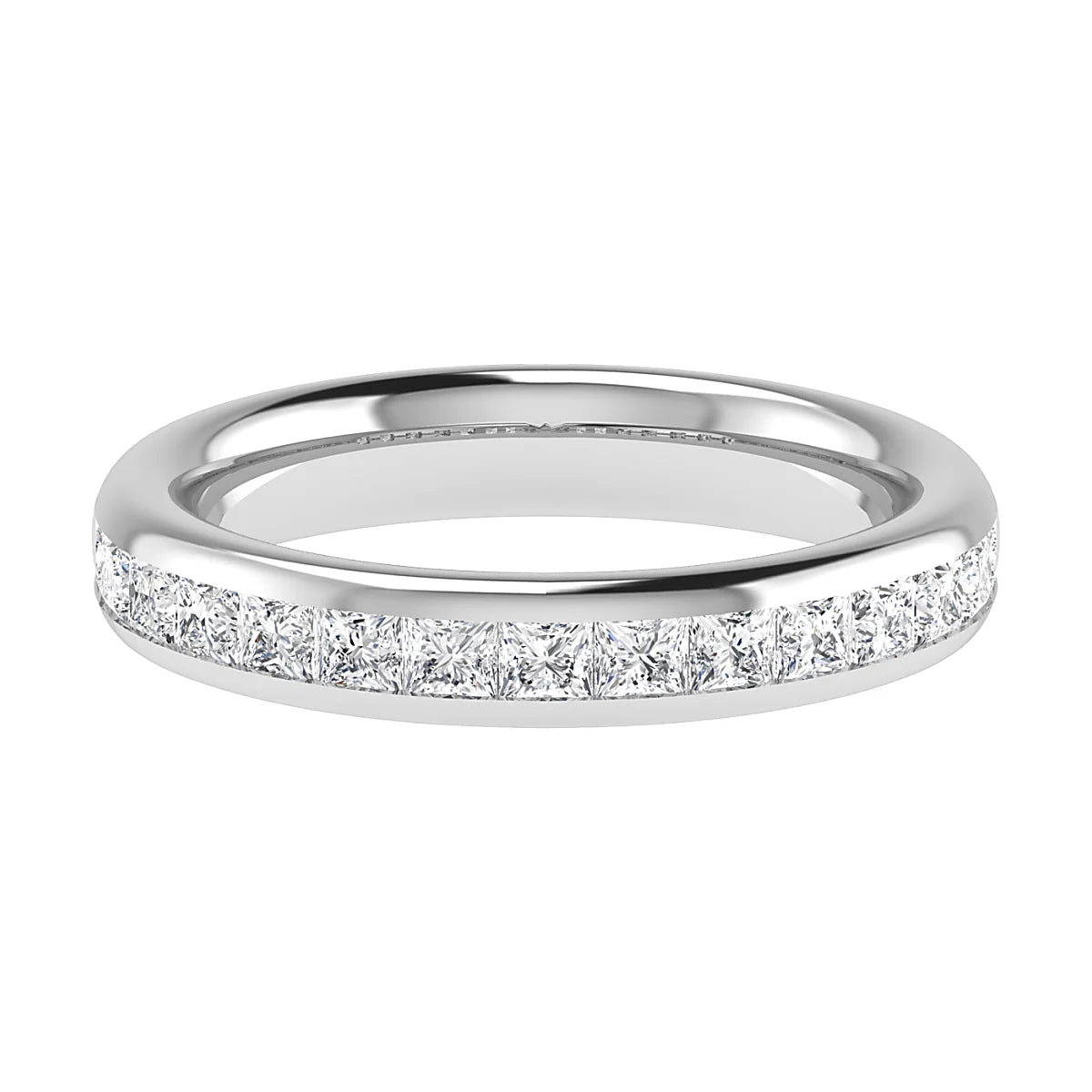 PRINCESS CHANNEL SET DIAMOND WEDDING ETERNITY RING