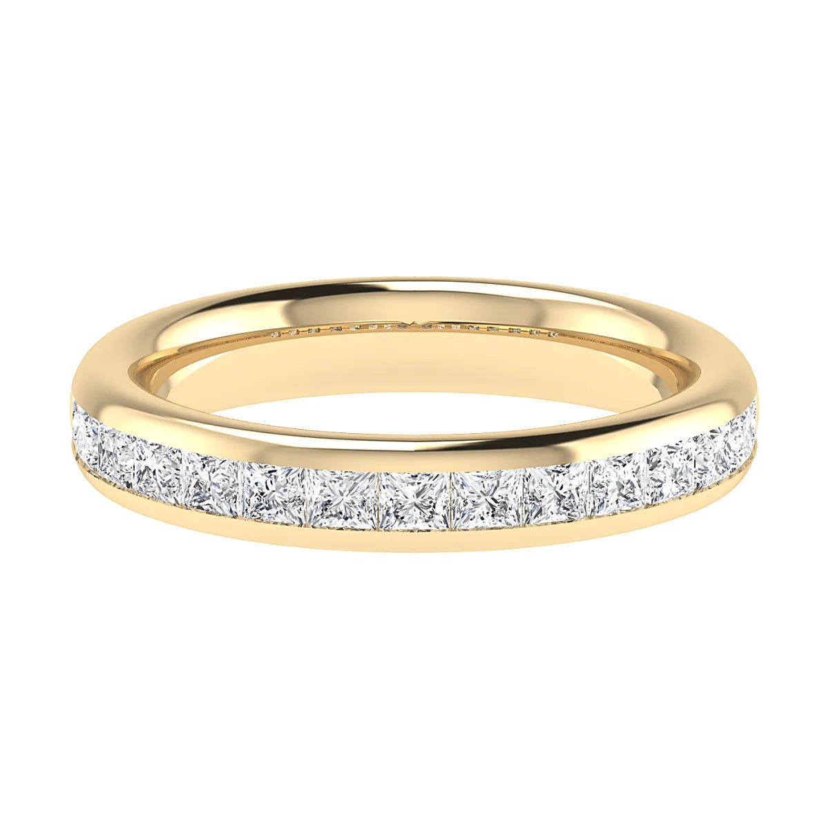 PRINCESS CHANNEL SET DIAMOND WEDDING ETERNITY RING