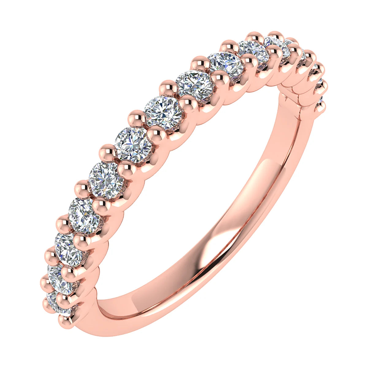 CLAW SCALLOPED DIAMOND ETERNITY/WEDDING RING