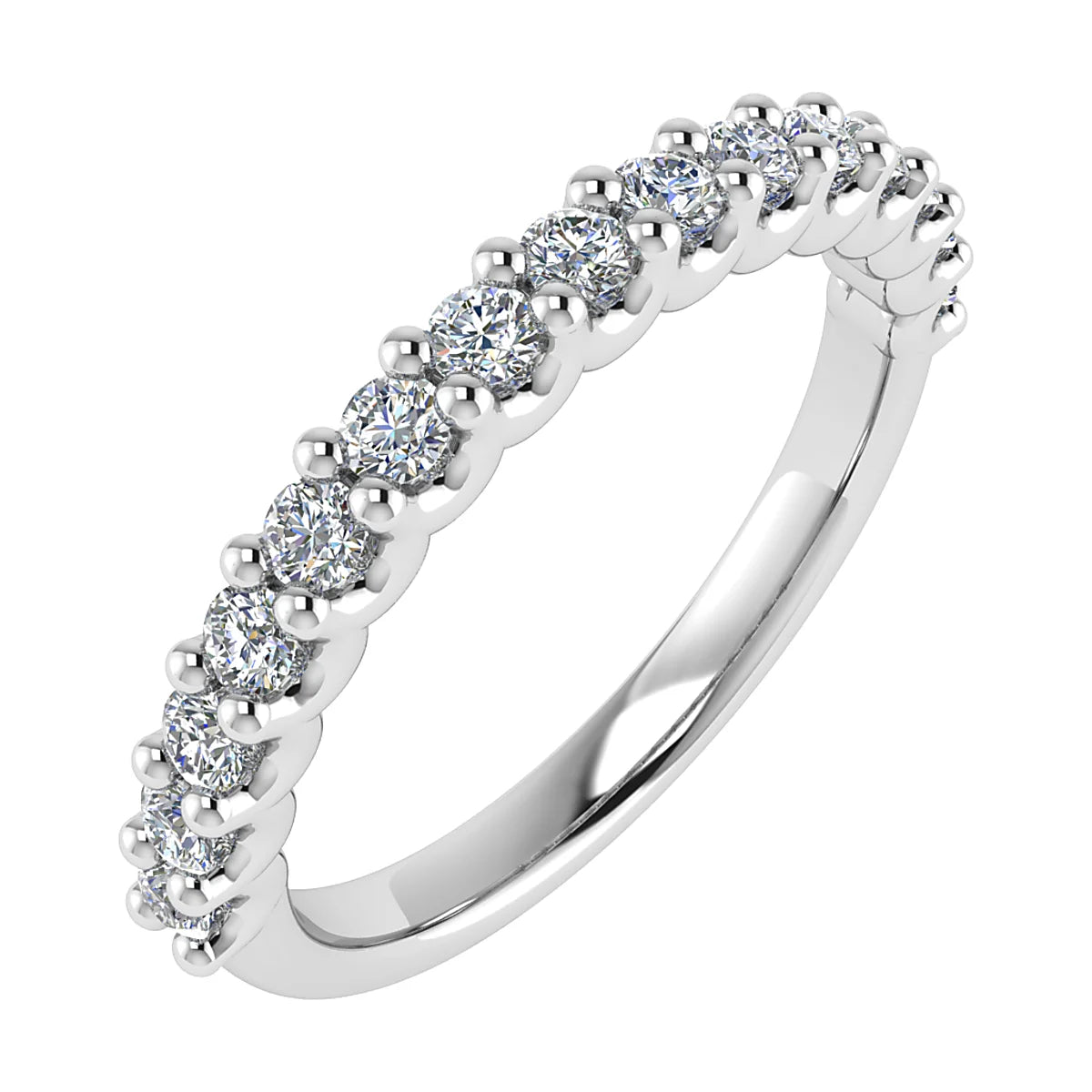 CLAW SCALLOPED DIAMOND ETERNITY/WEDDING RING