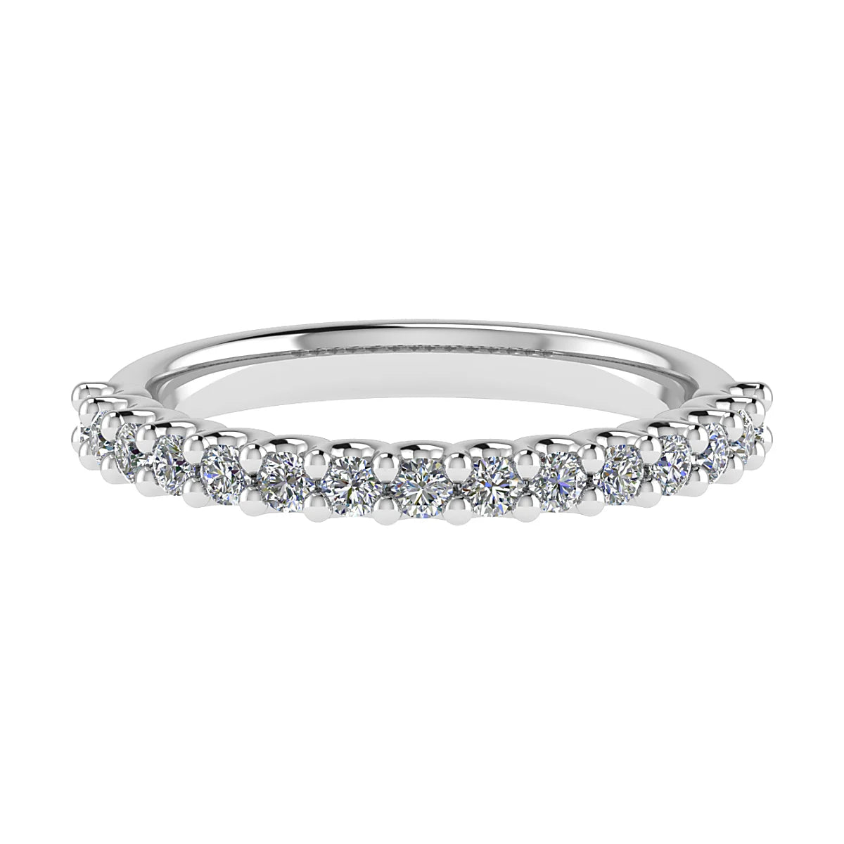 CLAW SCALLOPED DIAMOND ETERNITY/WEDDING RING