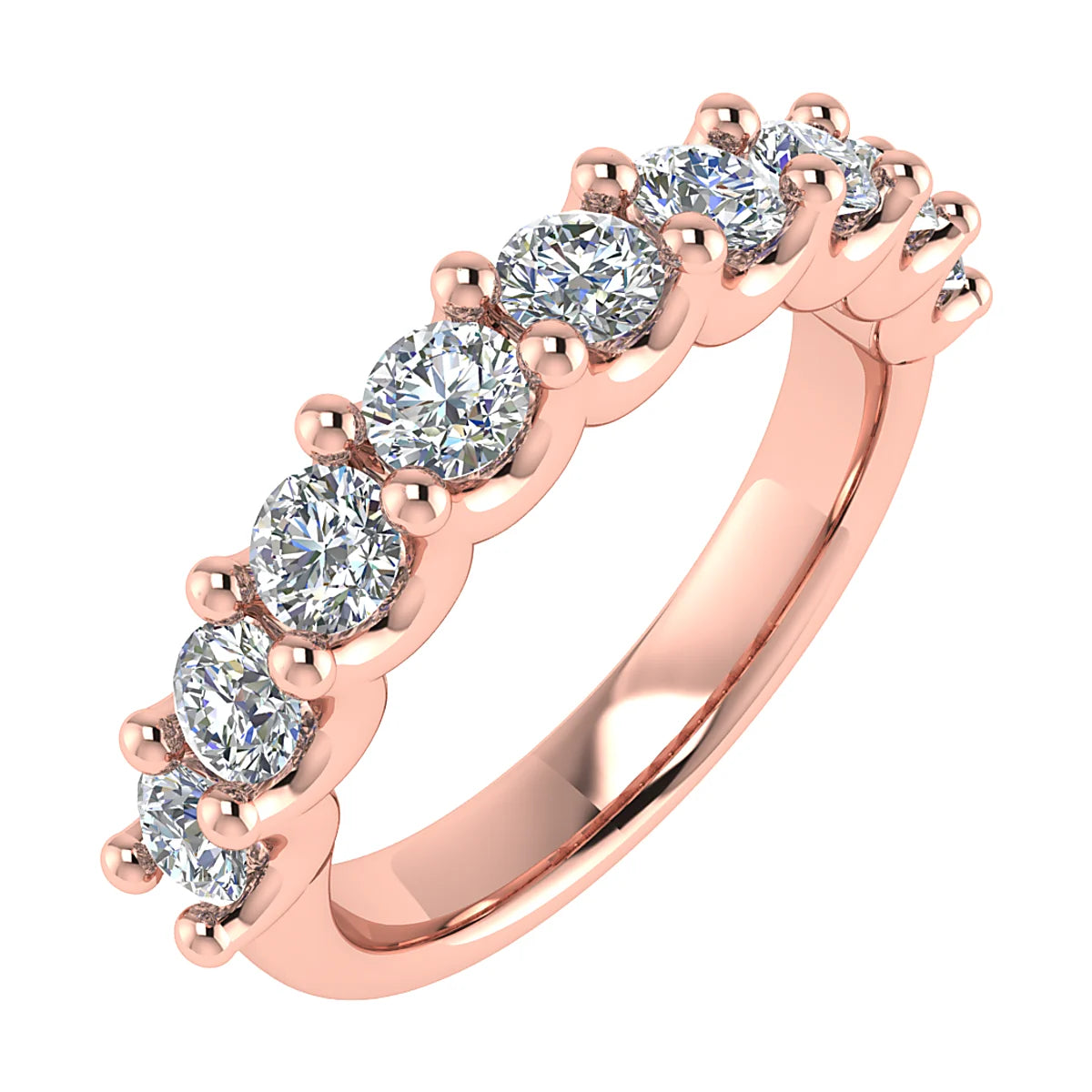 CLAW FRENCH SCALLOPED DIAMOND ETERNITY/WEDDING RING