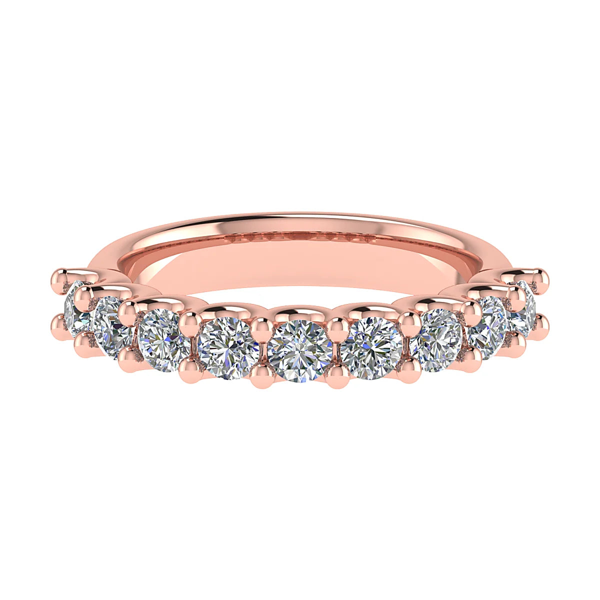 CLAW FRENCH SCALLOPED DIAMOND ETERNITY/WEDDING RING