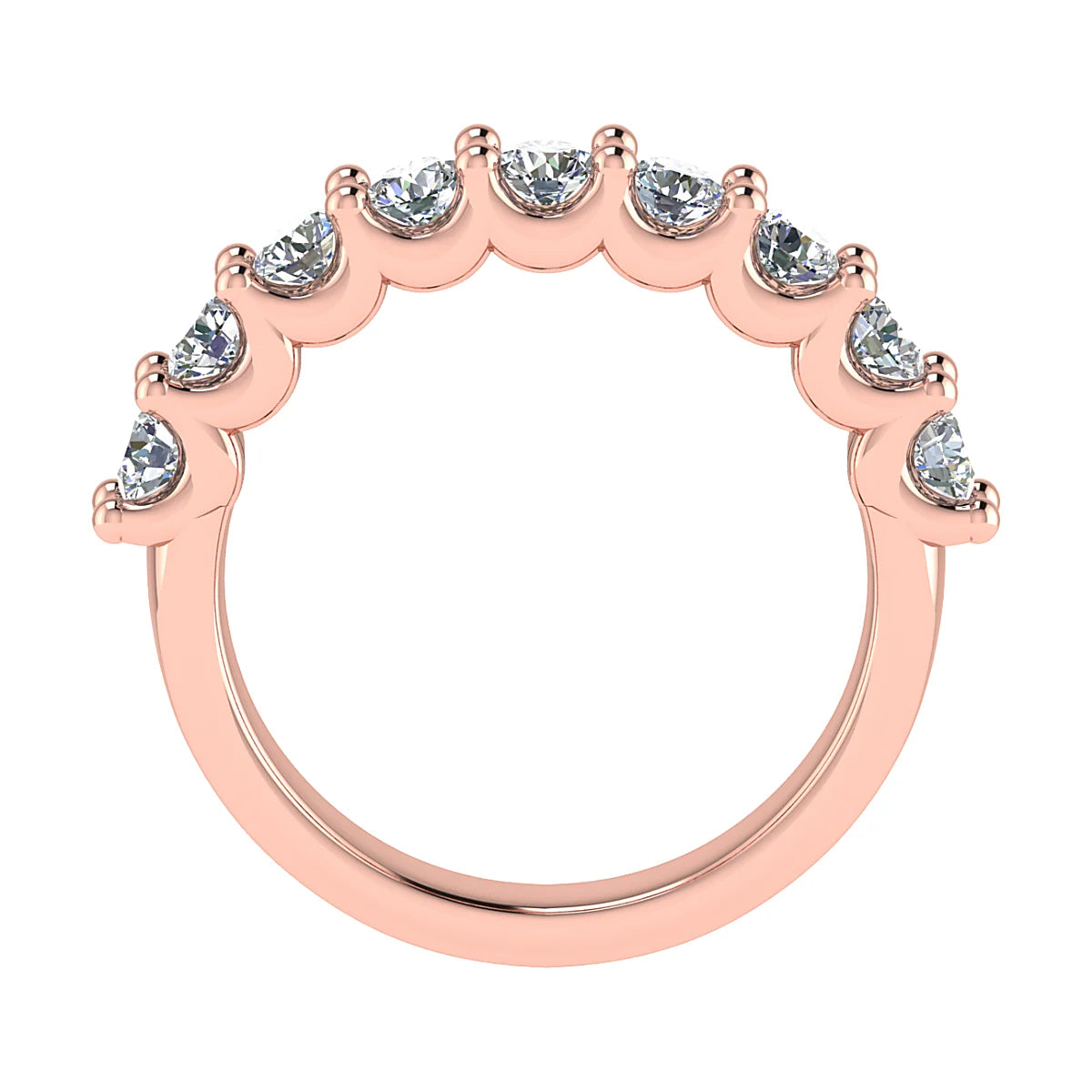 CLAW FRENCH SCALLOPED DIAMOND ETERNITY/WEDDING RING