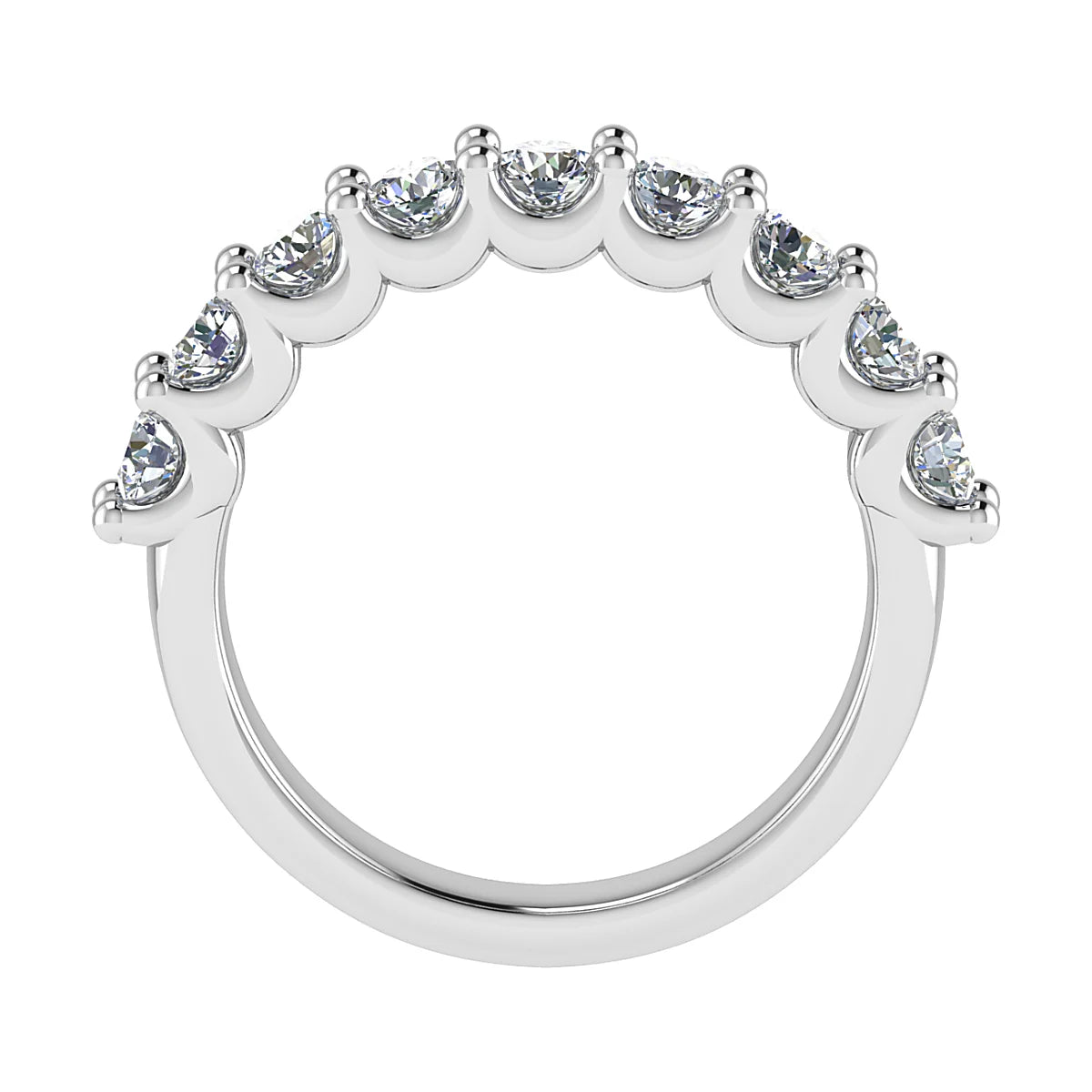 CLAW FRENCH SCALLOPED DIAMOND ETERNITY/WEDDING RING