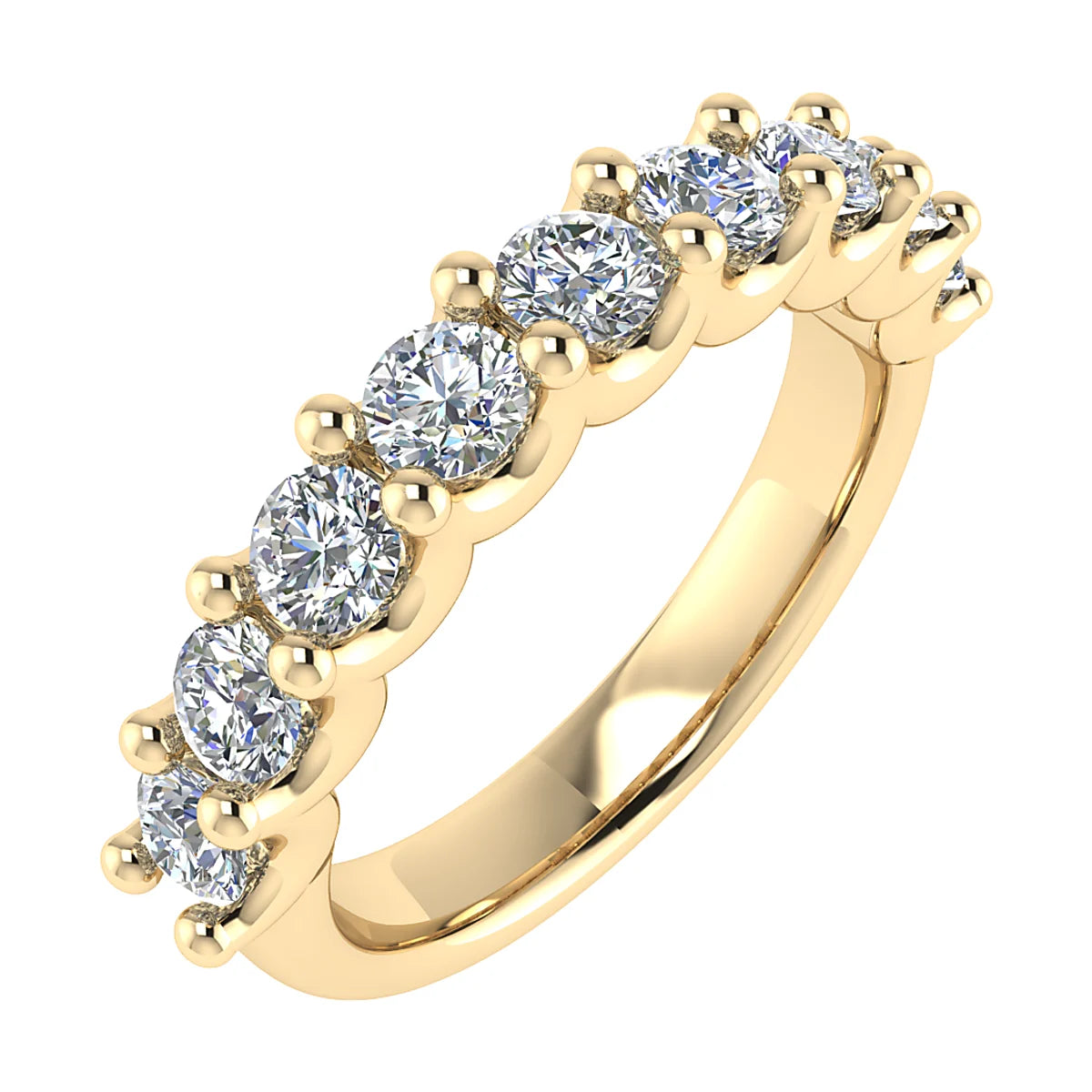 CLAW FRENCH SCALLOPED DIAMOND ETERNITY/WEDDING RING