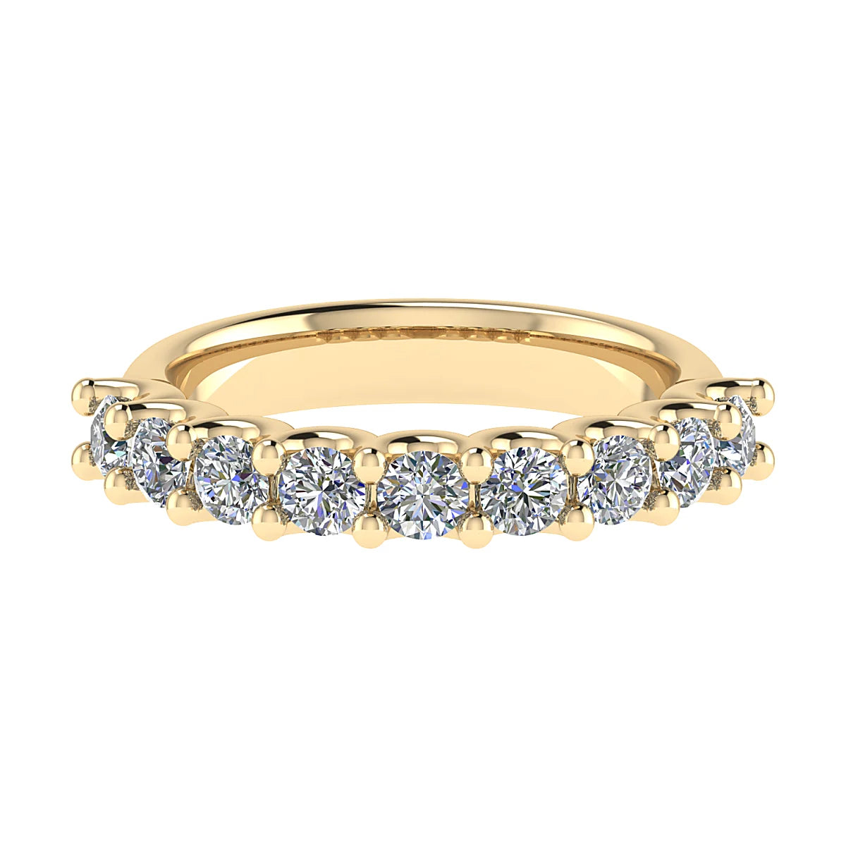CLAW FRENCH SCALLOPED DIAMOND ETERNITY/WEDDING RING