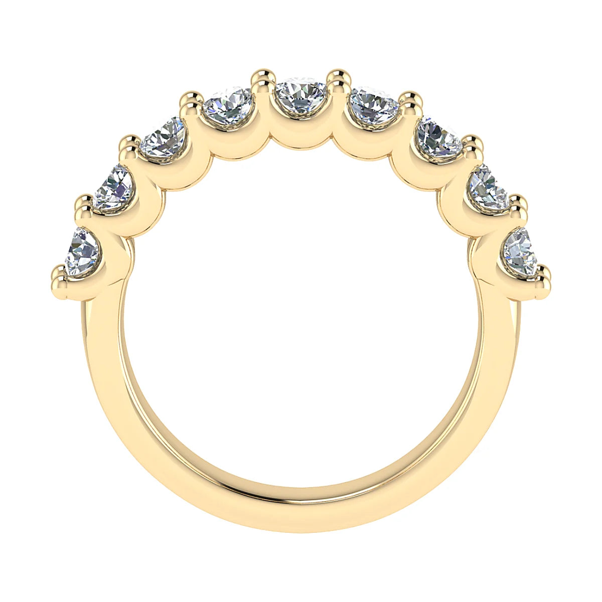 CLAW FRENCH SCALLOPED DIAMOND ETERNITY/WEDDING RING