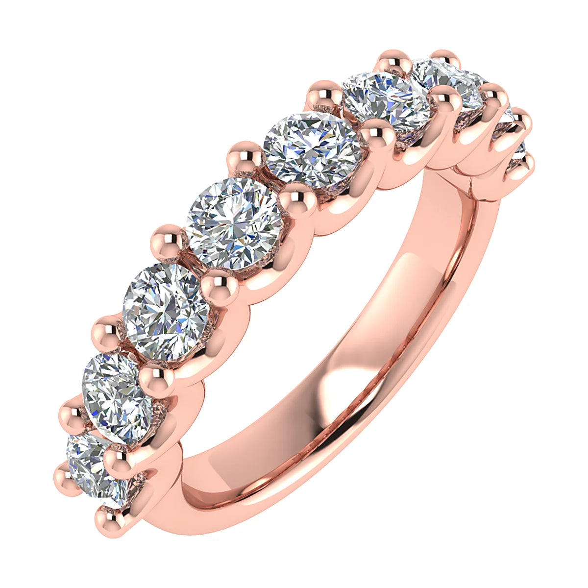 FRENCH SCALLOPED DIAMOND ETERNITY/WEDDING RING