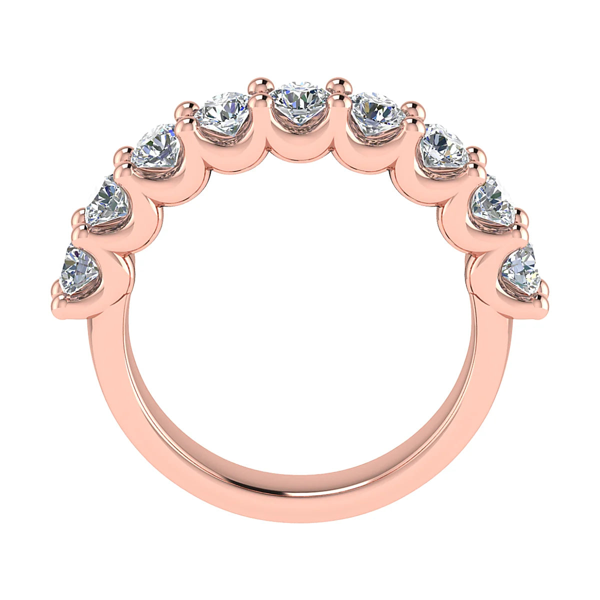 FRENCH SCALLOPED DIAMOND ETERNITY/WEDDING RING