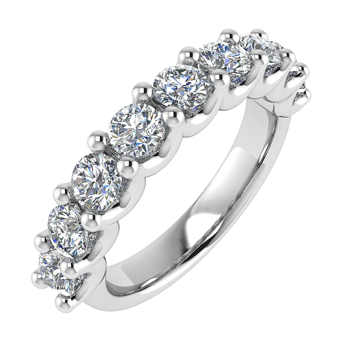 FRENCH SCALLOPED DIAMOND ETERNITY/WEDDING RING