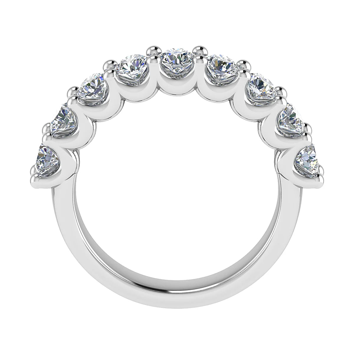 FRENCH SCALLOPED DIAMOND ETERNITY/WEDDING RING