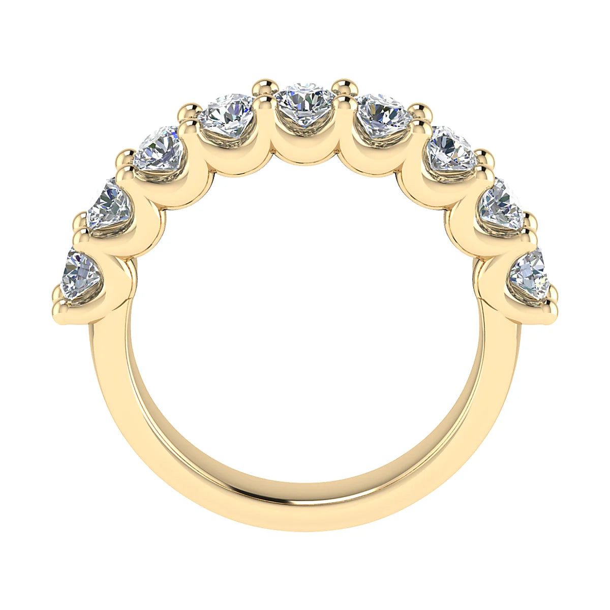 FRENCH SCALLOPED DIAMOND ETERNITY/WEDDING RING