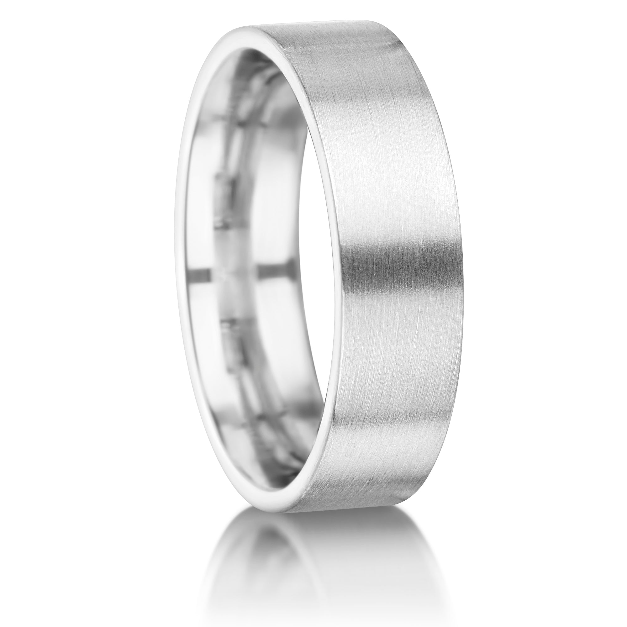 PLAIN TRADITIONAL COURT FLAT EDGED BRUSHED MATT MEN'S WEDDING RING