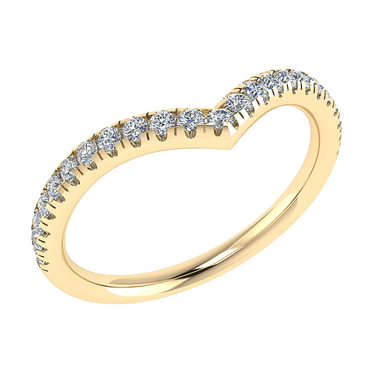 WISHBONE MICRO SET DIAMOND WEDDING ETERNITY RING