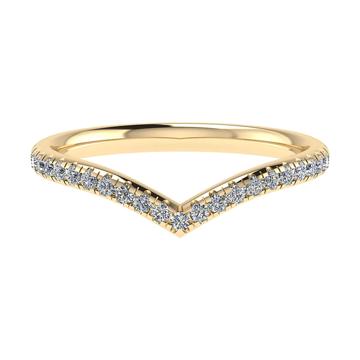 WISHBONE MICRO SET DIAMOND WEDDING ETERNITY RING