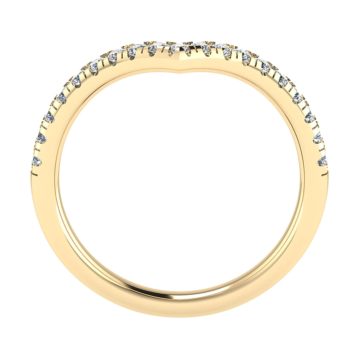 WISHBONE MICRO SET DIAMOND WEDDING ETERNITY RING