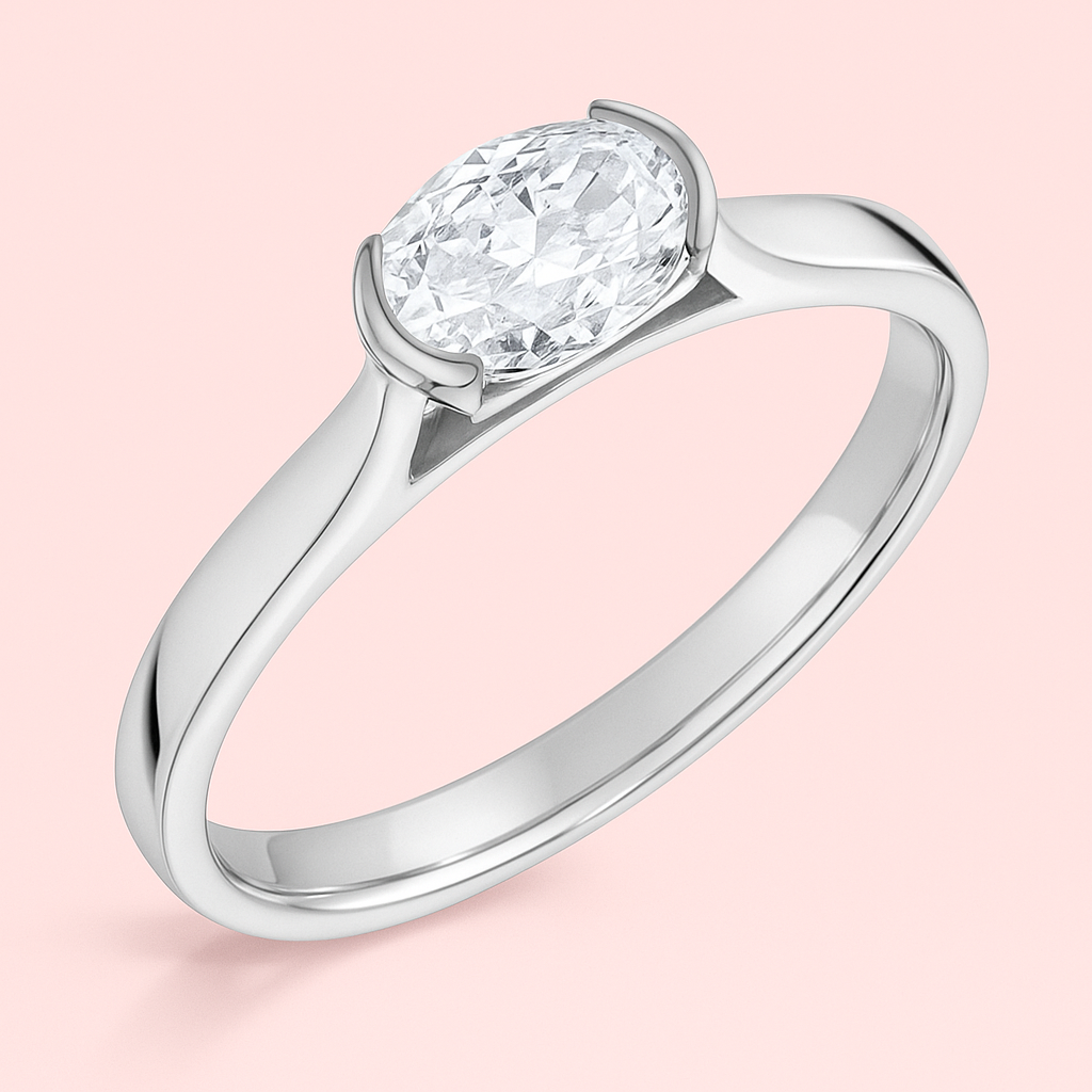 Oval White Gold Lab-grown Diamond Engagement Ring Harrogate 
