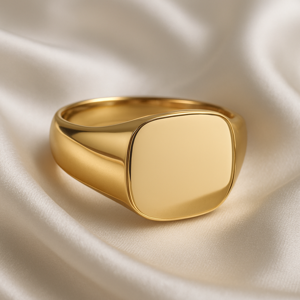 Solid Cushion 15.5x14.0x2.5mm Men's Signet Ring Harrogate