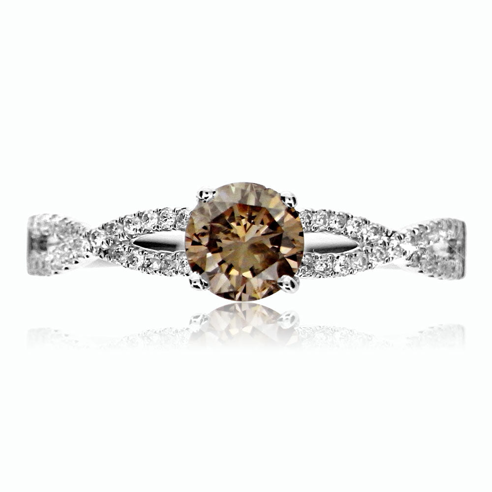 Bespoke cognac diamond engagement ring handmade in Harrogate