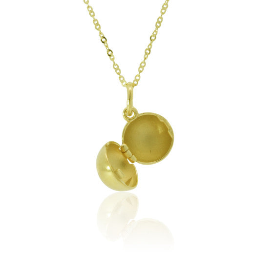 9CT YELLOW GOLD BALL LOCKET NECKLACE