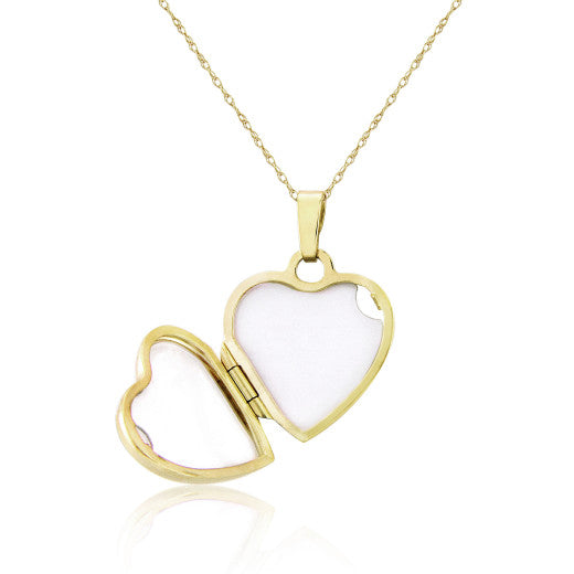 9CT YELLOW GOLD DIAMOND SET HEART LOCKET NECKLACE