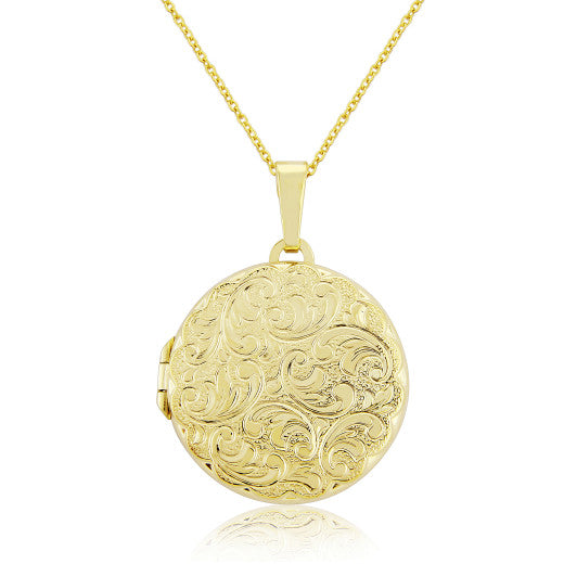 9CT YELLOW GOLD BALL LOCKET NECKLACE