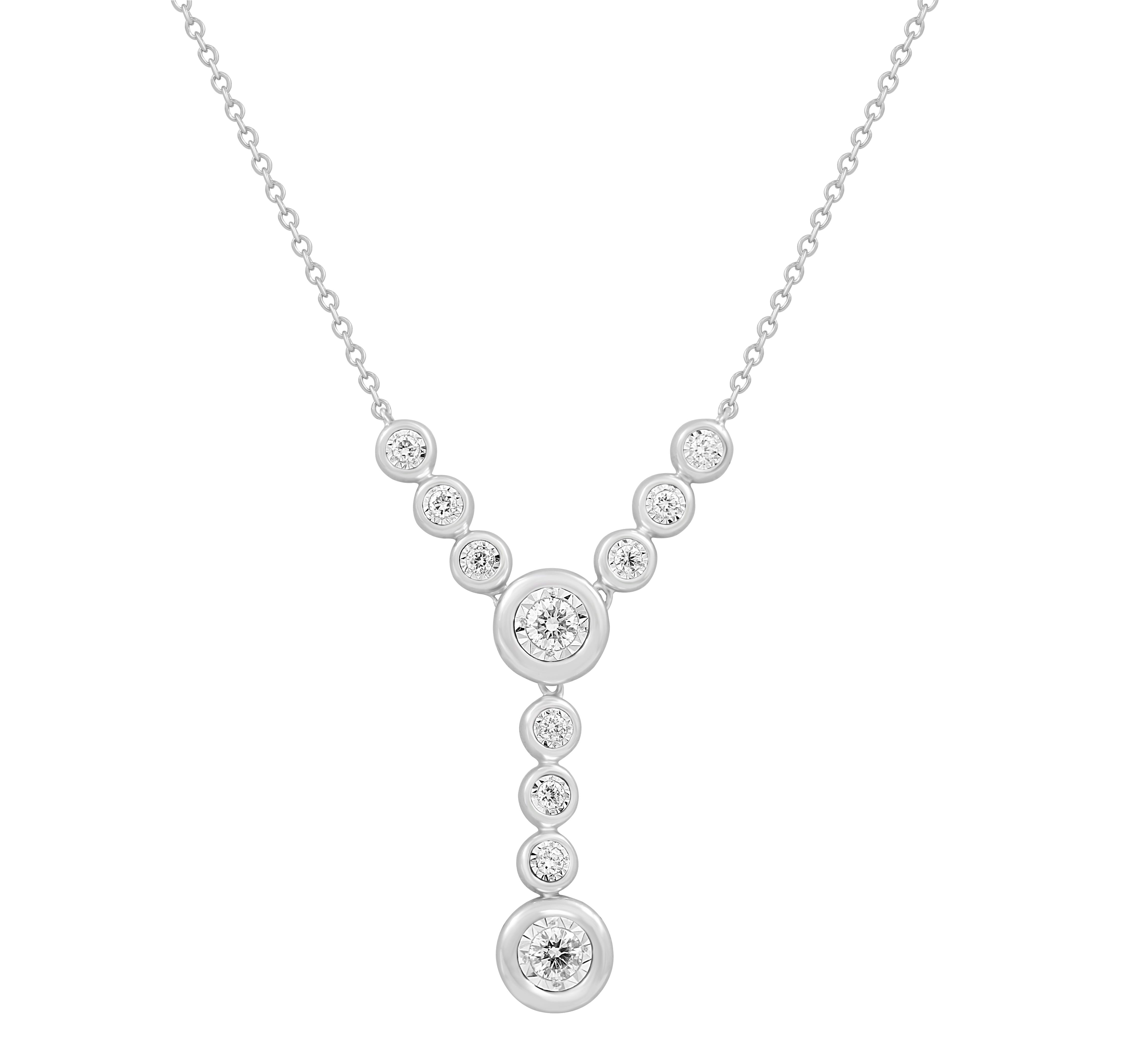 DIAMOND AND WHITE GOLD RAINDANCE PENDANT NECKLACE