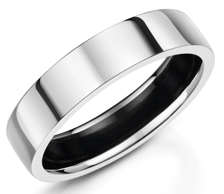 mens wedding rings flat court zirconium Harrogate 
