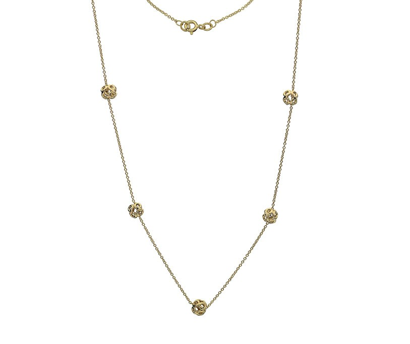 ELEGANT 9CT YELLOW GOLD INFINITY BEAD NECKLACE