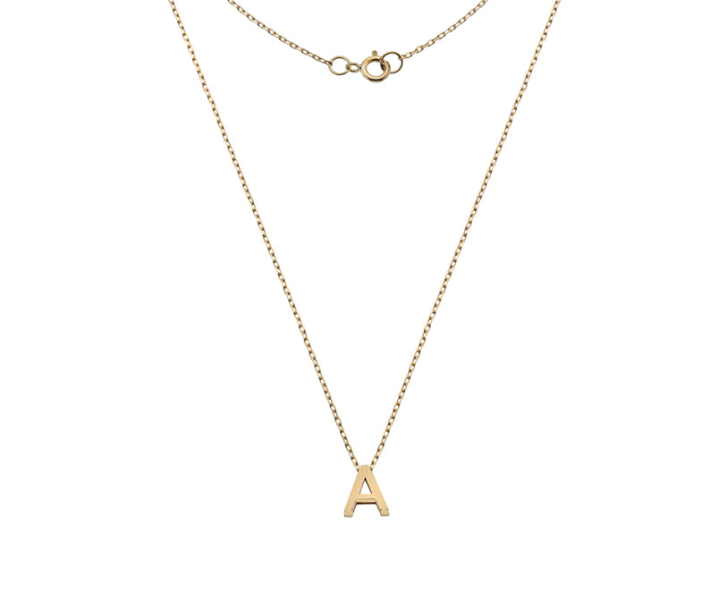 9CT YELLOW GOLD MINI INITIAL NECKLACE