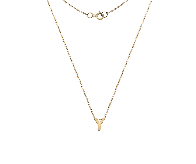 9CT YELLOW GOLD MINI INITIAL NECKLACE