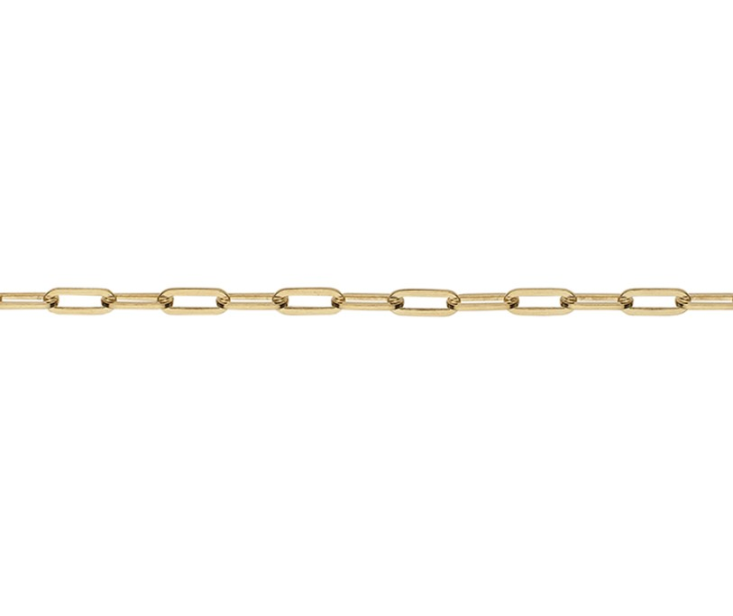 9CT YELLOW GOLD PAPERCLIP 16" NECKLACE