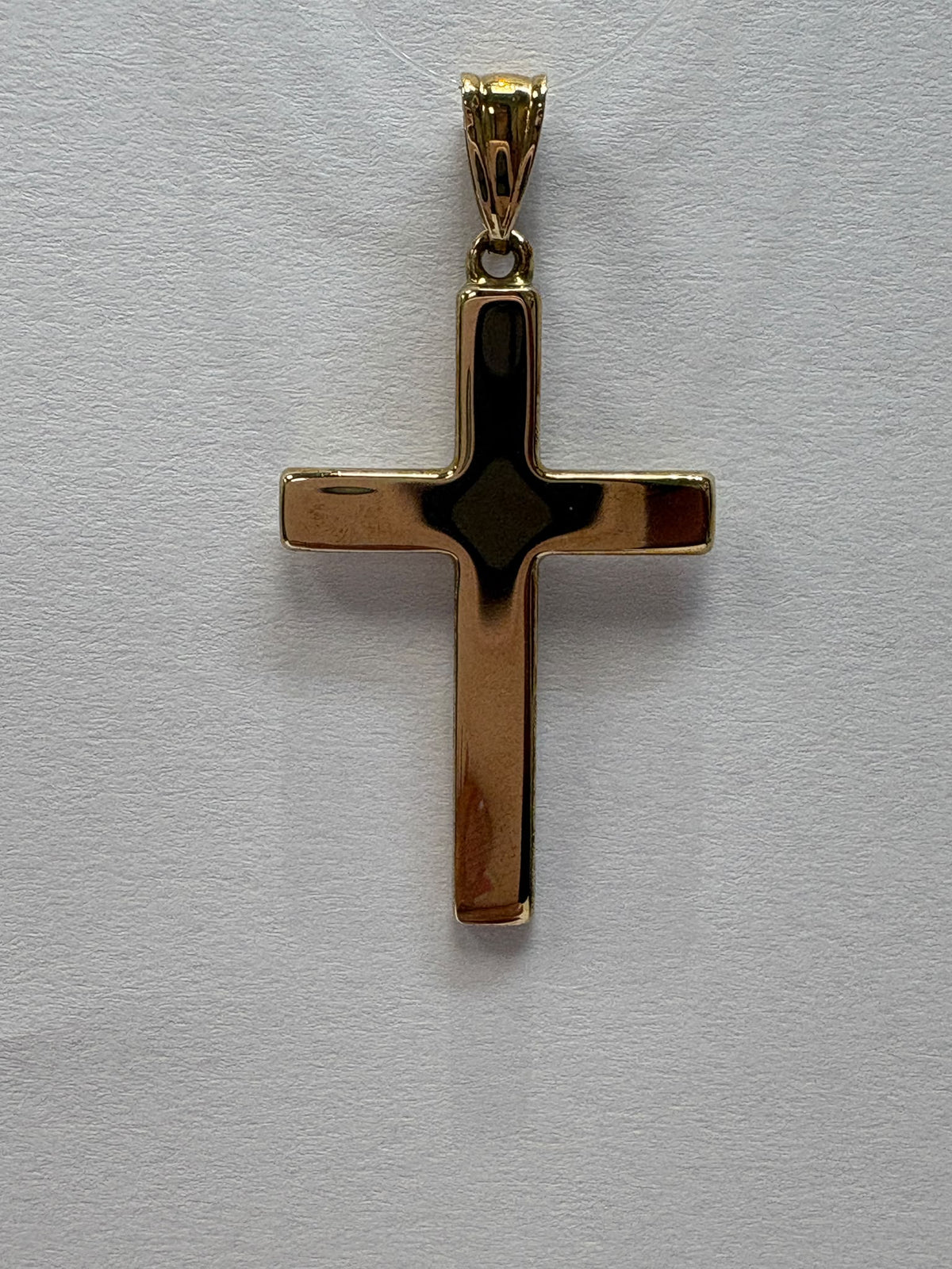 Harrogate pre-loved gold cross pendant, second hand 9ct gold cross, plain gold cross necklace, pre-owned cross pendant UK, simple gold cross