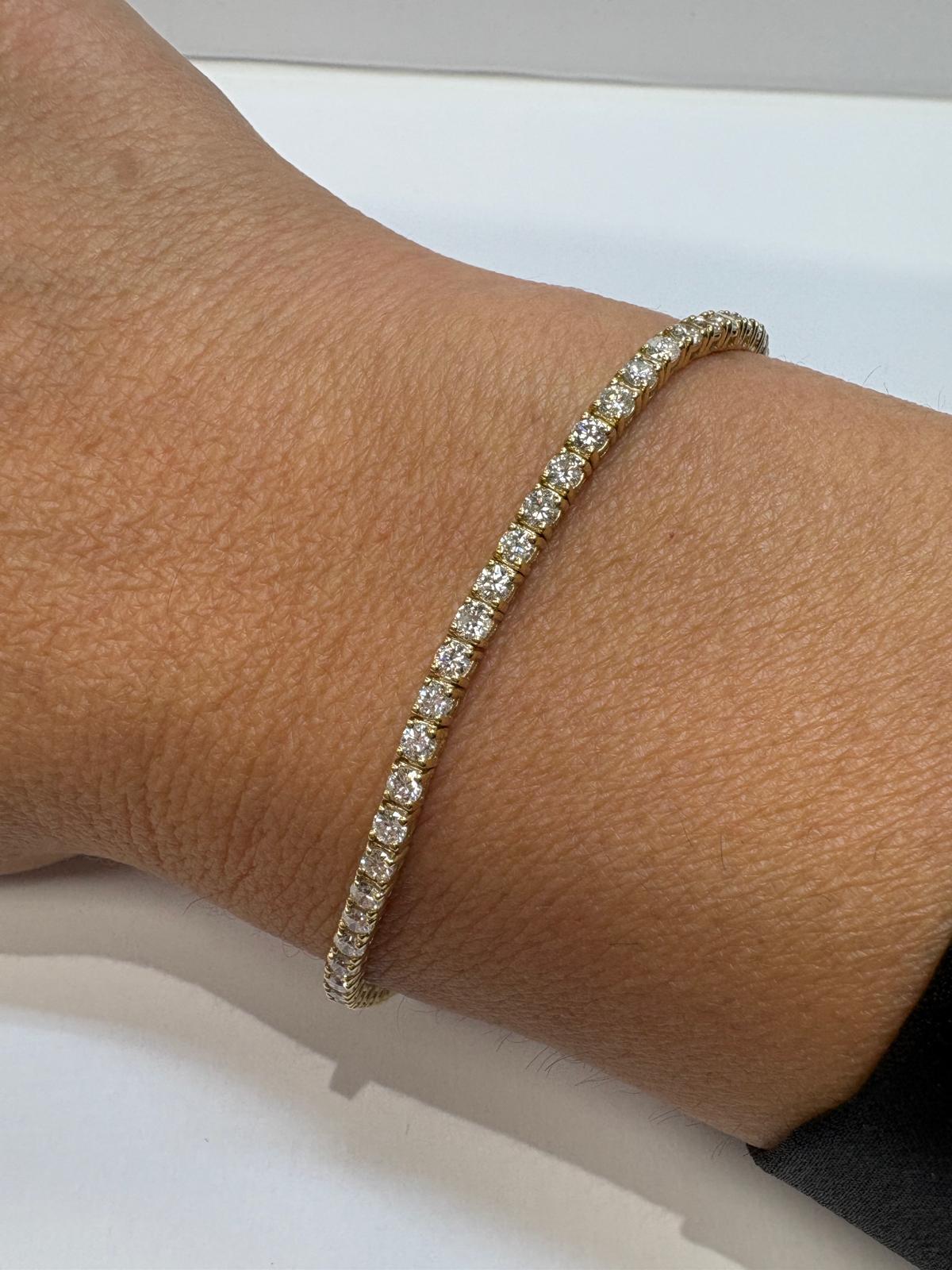 Harrogate Jewellers diamond tennis bracelet, natural diamond bracelet UK, pre-loved 14ct gold bracelet, second hand diamond tennis bracelet, luxury diamond bracelet