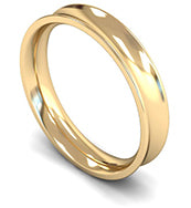 18CT YELLOW GOLD CONCAVE GENTS WEDDING RING