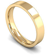 YELLOW GOLD FLAT COURT FLAT EDGED 5MM MEN WEDDING RING