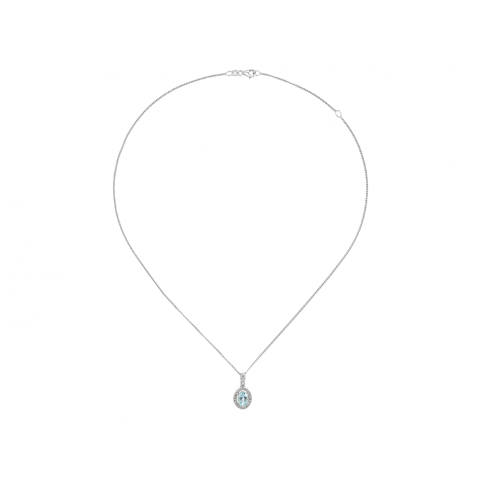 AQUA BLUE SILVER  NECKLACE