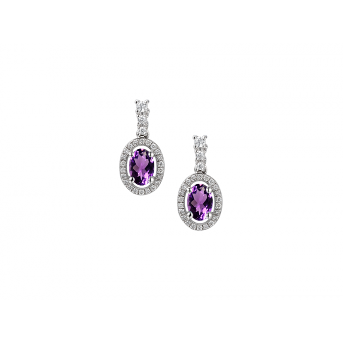 SILVER AMETHYST DROP EARRINGS