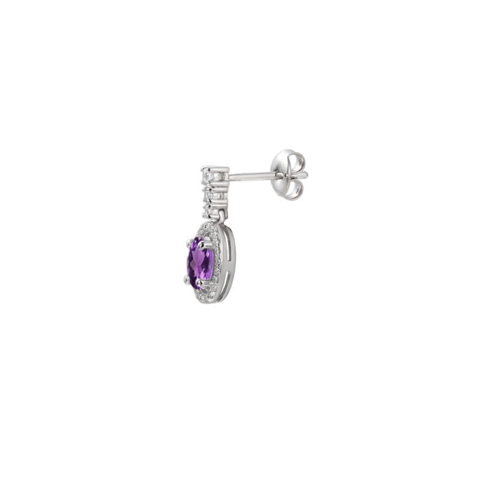 SILVER AMETHYST DROP EARRINGS