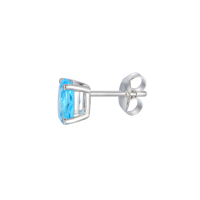 SILVER BLUE TOPAZ STUD EARRINGS