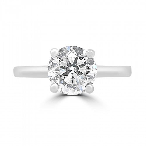 A CLASSIC ROUND BRILLIANT DIAMOND SOLITAIRE  ENGAGEMENT RING
