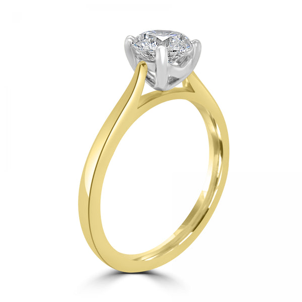 A CLASSIC ROUND BRILLIANT DIAMOND SOLITAIRE ENGAGEMENT RING