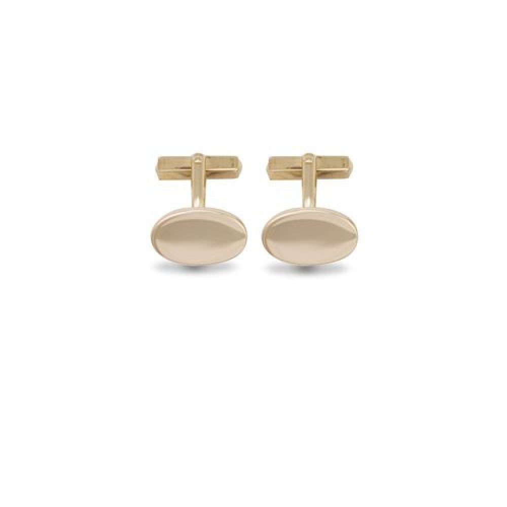 9ct yellow gold oval cufflinks with swivel fitting by Fogal & Barnes Harrogate