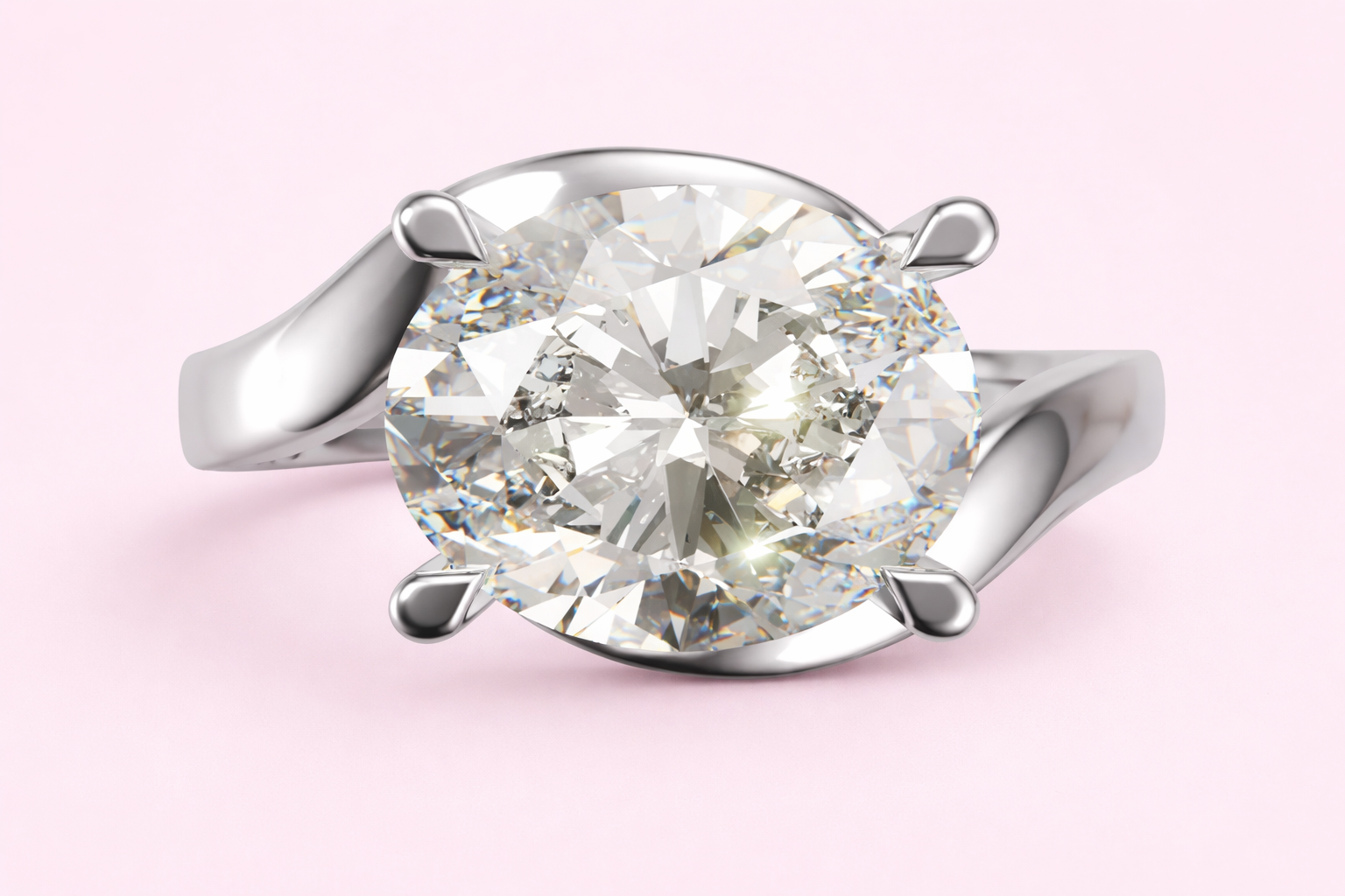 The "Hazel" Oval Lab-Grown Diamond Twist Engagement Ring - Fogal & Barnes 