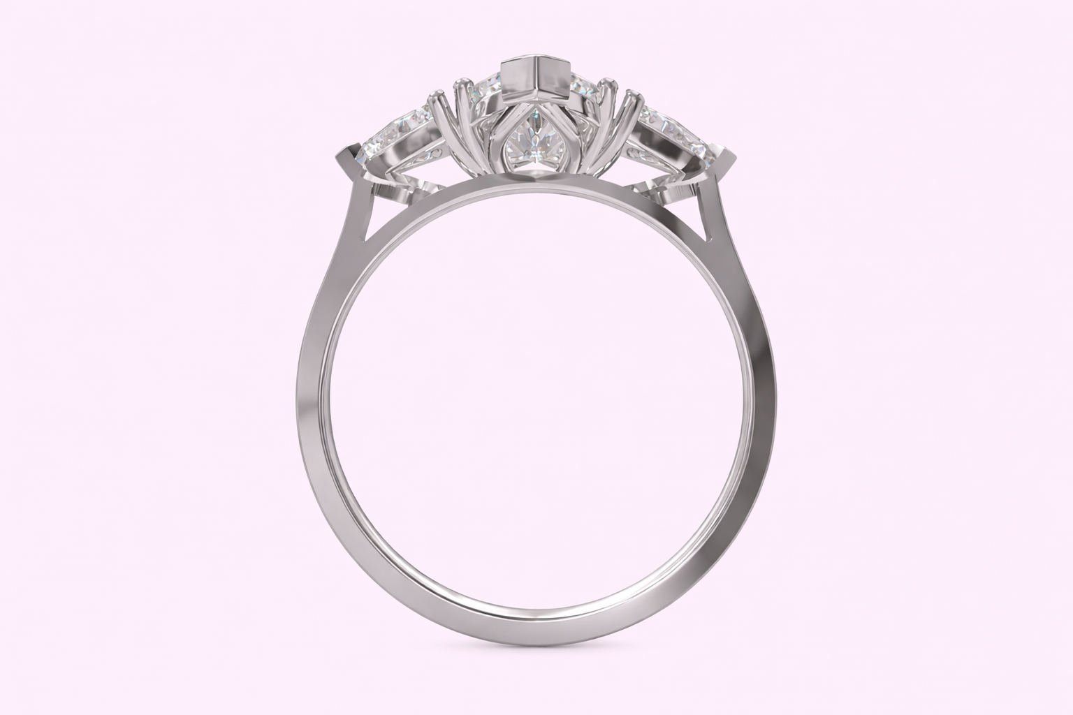 modern three stone lab diamond ring Harrogate jewellers Fogal and Barnes