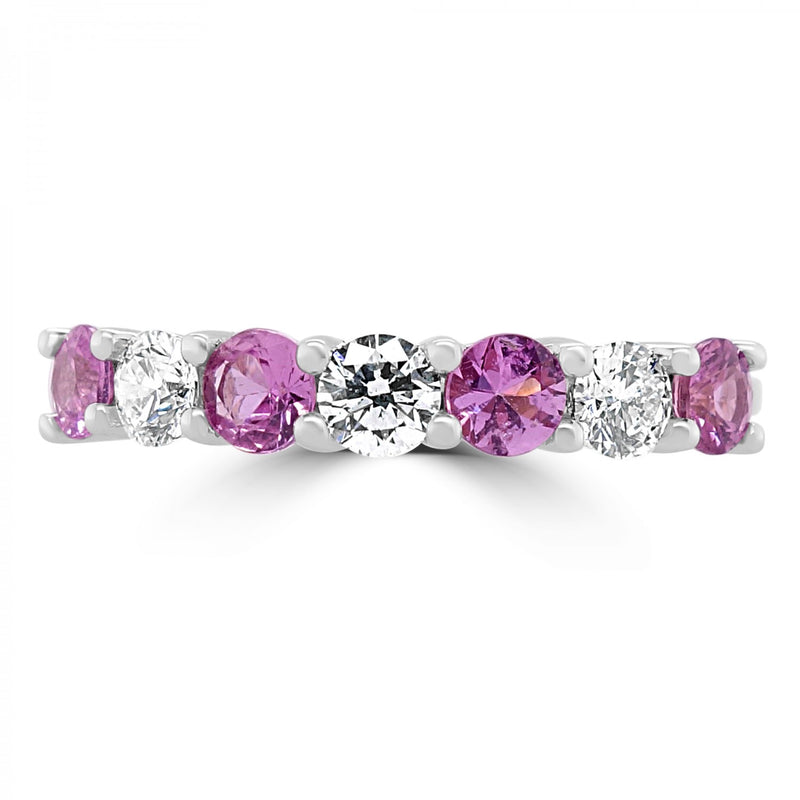 PINK SAPPHIRE AND DIAMOND ETERNITY RING