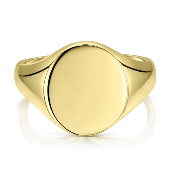 CLASSIC SOLID GOLD OVAL HEAD SHAPED SIGNET RING